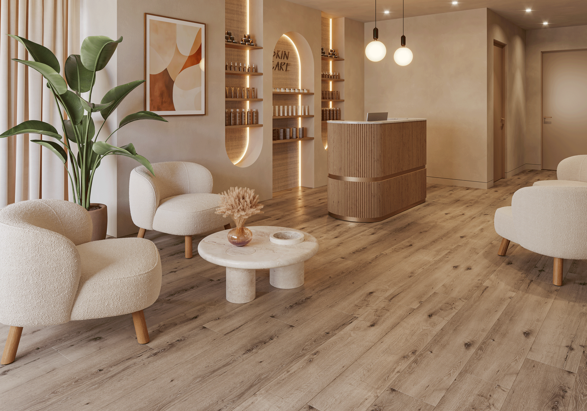 Harvest installed in a warm reception lounge